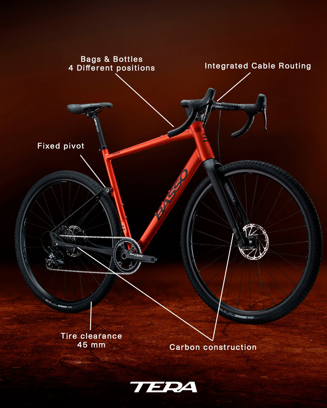 Basso Tera Gravel - Siena Terra 21 | APEX 1X11 (MX25 wheels)